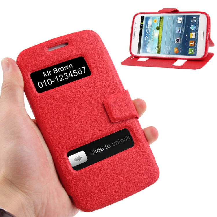 Pebble Texture Flip Leather Case with Call Display ID for Galaxy Grand 2 / G7102 / G7106