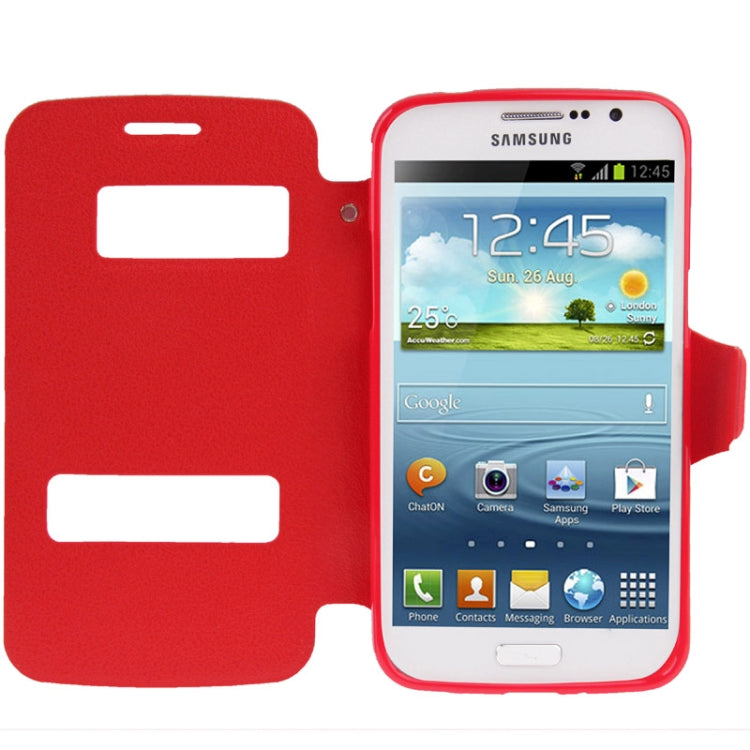 Pebble Texture Flip Leather Case with Call Display ID for Galaxy Grand 2 / G7102 / G7106