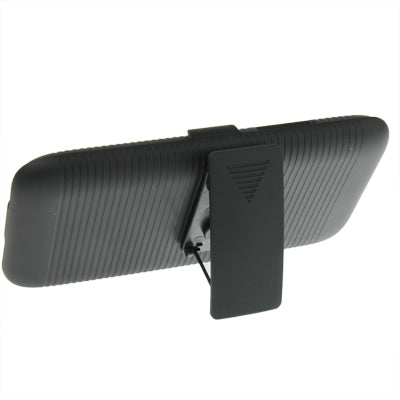 Belt Clip with 360 Degrees Rotates Holster Stripes Frosted Plastic Case + Stand for Galaxy Note II / N7100(Black)
