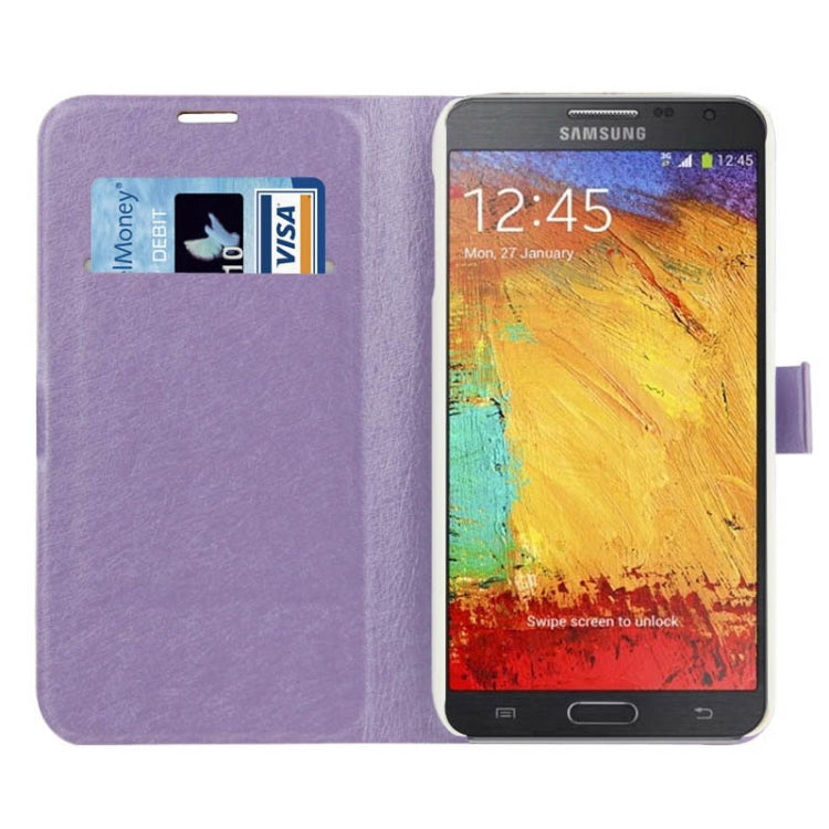 Hairline Texture Flip Leather Case with Card Slots & Holder for Galaxy Note 3 Neo / N7505