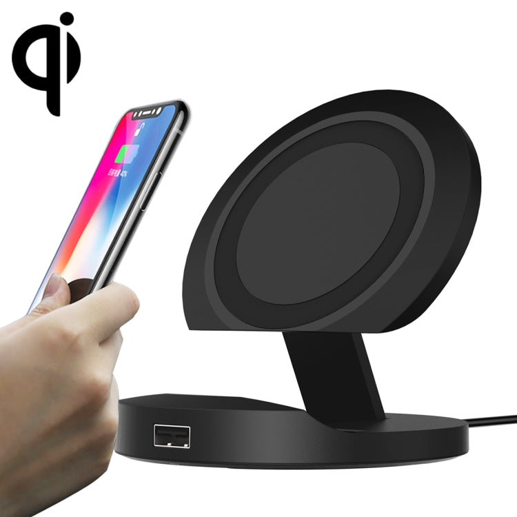 TX1801 Desktop Fast Charging Qi Wireless Charger Pad with Indicator Light, For iPhone, Galaxy, Huawei, Xiaomi, LG, HTC and Other Smart Phones(Black)