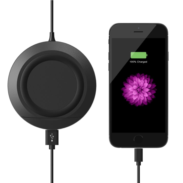 TX1801 Desktop Fast Charging Qi Wireless Charger Pad with Indicator Light, For iPhone, Galaxy, Huawei, Xiaomi, LG, HTC and Other Smart Phones(Black)