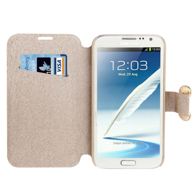 Bowknot Magnetic Buckle Diamond Encrusted Horizontal Flip Leather Case with Credit Card Slot