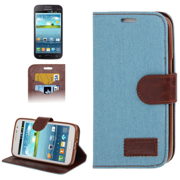 Denim Texture Leather Case with Credit Card Slots & Holder for Galaxy Grand 2 / N7106