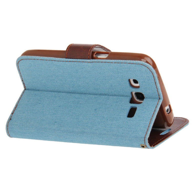 Denim Texture Leather Case with Credit Card Slots & Holder for Galaxy Grand 2 / N7106