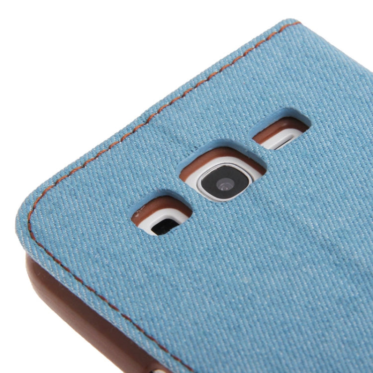 Denim Texture Leather Case with Credit Card Slots & Holder for Galaxy Grand 2 / N7106