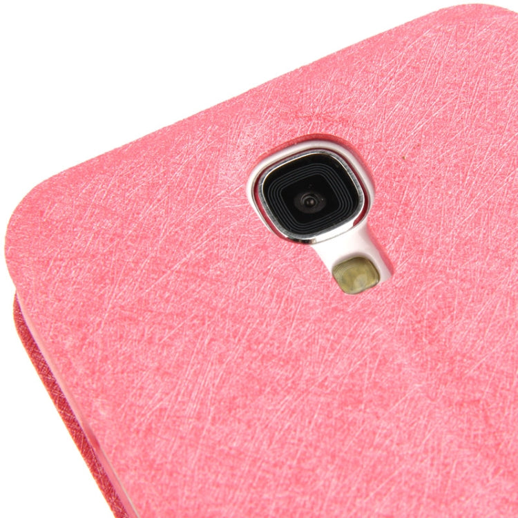 Bowknot Magnetic Buckle Diamond Encrusted Horizontal Flip Leather Case with Credit Card Slots & Holder for Galaxy S IV / i9500(Magenta)