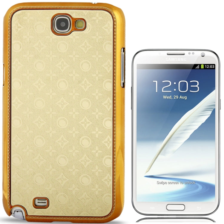 High-quality Embossed  Decorative Pattern Plating Skinning Plastic Case for Galaxy Note II / N7100 (Golden)(Silver)