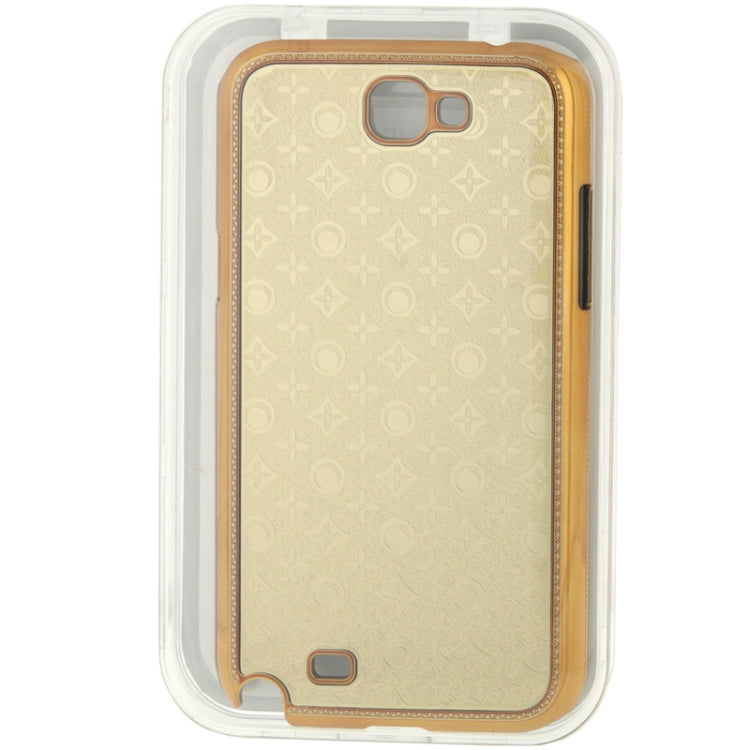 High-quality Embossed  Decorative Pattern Plating Skinning Plastic Case for Galaxy Note II / N7100 (Golden)(Silver)