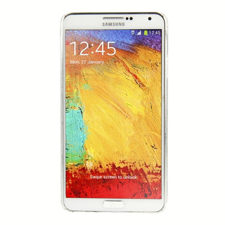 Luxury Grid Pattern Diamond Encrusted Plastic Case for Galaxy Note III / N9000(Blue)