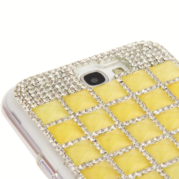 Luxury Grid Pattern Diamond Encrusted Plastic Case for Galaxy Note II / N7100