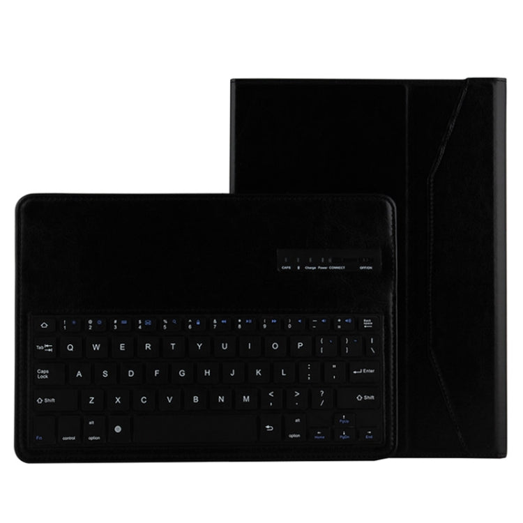 Bluetooth 3.0 ABS Hard Key Keyboard and Crazy Horse Texture Leather Tablet Case with Holder for Galaxy Note 10.1 2014 Editon P600 / Tab Pro T520(Black)