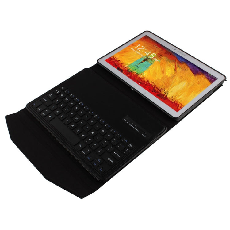 Bluetooth 3.0 ABS Hard Key Keyboard and Crazy Horse Texture Leather Tablet Case with Holder for Galaxy Note 10.1 2014 Editon P600 / Tab Pro T520(Black)