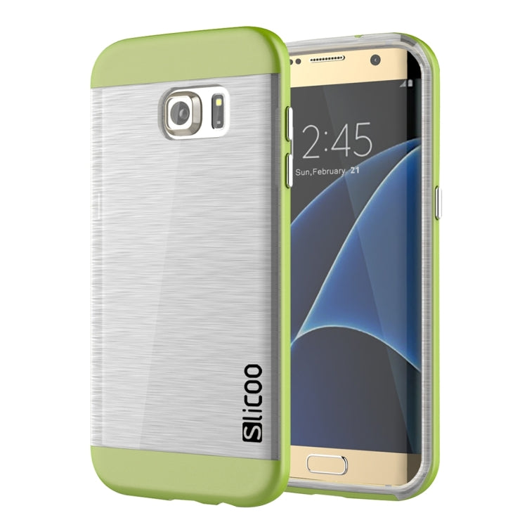 SLiCOO for Galaxy S7 Edge/ G935 Concise Fashion Separable Brushed Texture Transparent TPU + Electroplating PC Combination Case