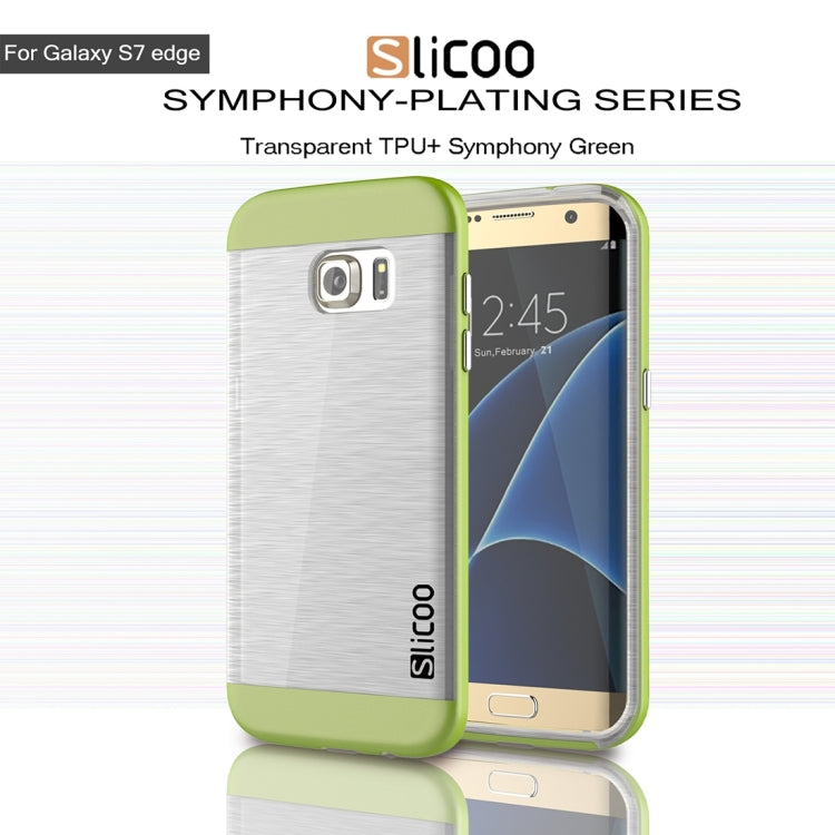 SLiCOO for Galaxy S7 Edge/ G935 Concise Fashion Separable Brushed Texture Transparent TPU + Electroplating PC Combination Case