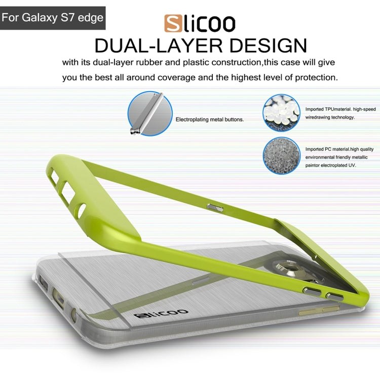 SLiCOO for Galaxy S7 Edge/ G935 Concise Fashion Separable Brushed Texture Transparent TPU + Electroplating PC Combination Case