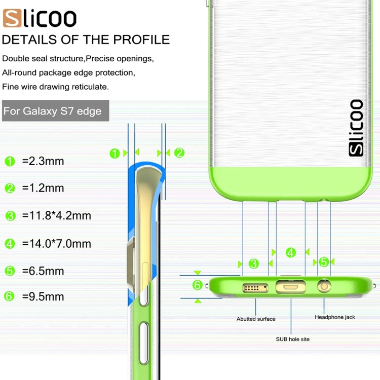 SLiCOO for Galaxy S7 Edge/ G935 Concise Fashion Separable Brushed Texture Transparent TPU + Electroplating PC Combination Case