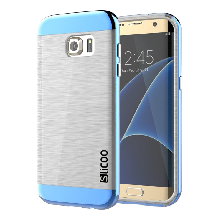 SLiCOO for Galaxy S7 Edge/ G935 Concise Fashion Separable Brushed Texture Transparent TPU + Electroplating PC Combination Case