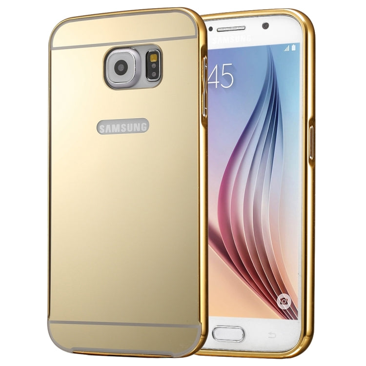 For Galaxy S7 / G930 Fashionable Electroplating PC Push Pull Back Shell Cover + Metal Bumper Frame