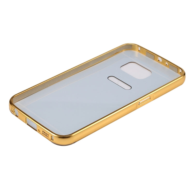 For Galaxy S7 / G930 Fashionable Electroplating PC Push Pull Back Shell Cover + Metal Bumper Frame