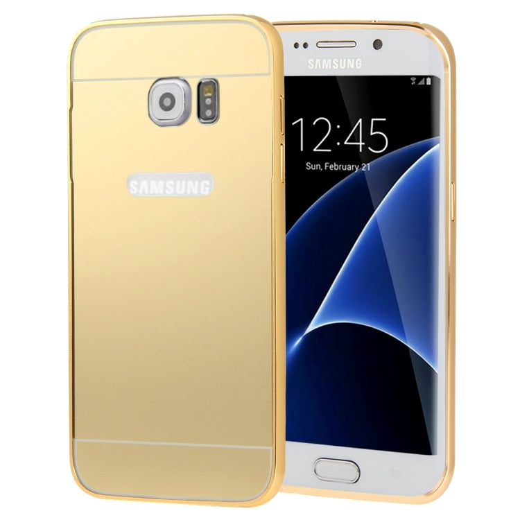 For Galaxy S7 Edge / G935 Fashionable Electroplating PC Push Pull Back Shell Cover + Metal Bumper Frame