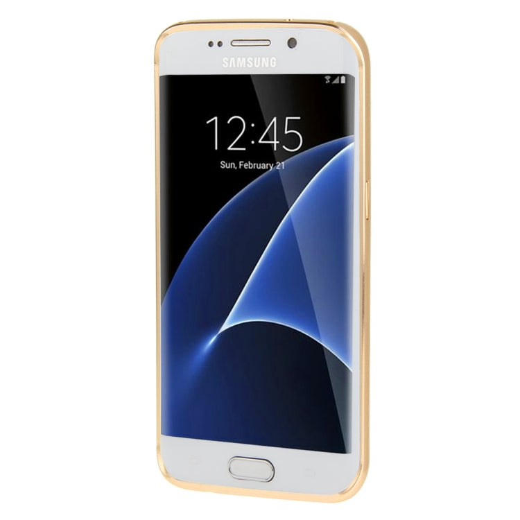 For Galaxy S7 Edge / G935 Fashionable Electroplating PC Push Pull Back Shell Cover + Metal Bumper Frame