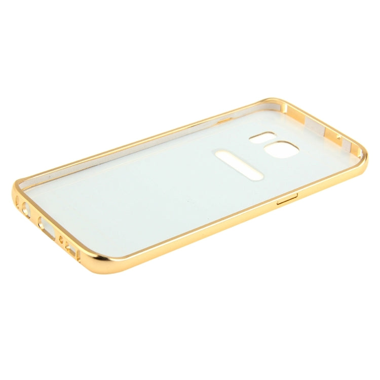 For Galaxy S7 Edge / G935 Fashionable Electroplating PC Push Pull Back Shell Cover + Metal Bumper Frame