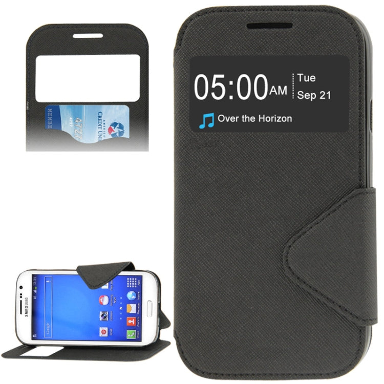 Litchi Texture Horizontal Flip Magnetic Buckle Leather Case with Call Display ID & Card Slots & Holder for Galaxy Grand Neo / i9060
