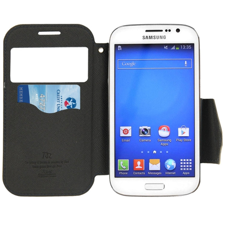 Litchi Texture Horizontal Flip Magnetic Buckle Leather Case with Call Display ID & Card Slots & Holder for Galaxy Grand Neo / i9060