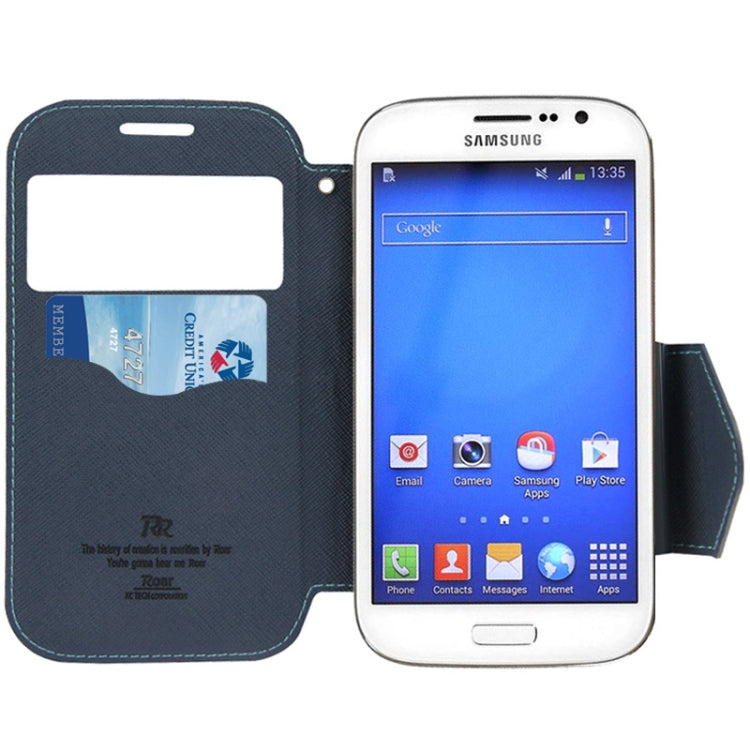 Litchi Texture Horizontal Flip Magnetic Buckle Leather Case with Call Display ID & Card Slots & Holder for Galaxy Grand Neo / i9060