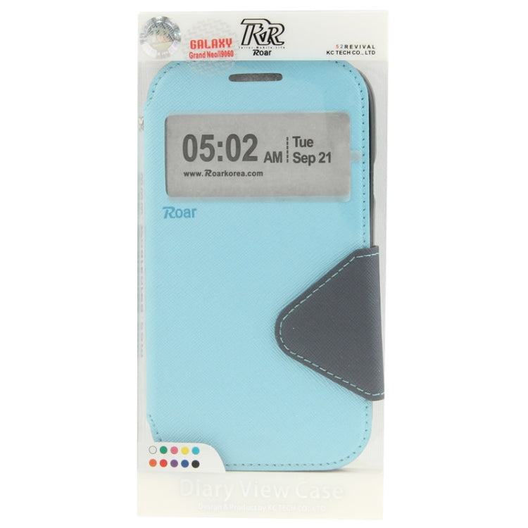 Litchi Texture Horizontal Flip Magnetic Buckle Leather Case with Call Display ID & Card Slots & Holder for Galaxy Grand Neo / i9060