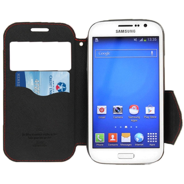 Litchi Texture Horizontal Flip Magnetic Buckle Leather Case with Call Display ID & Card Slots & Holder for Galaxy Grand Neo / i9060