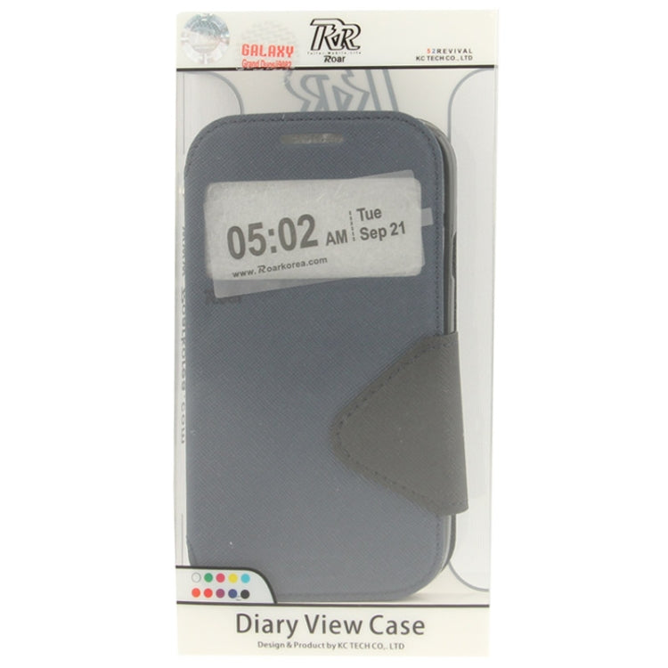 Litchi Texture Horizontal Flip Magnetic Buckle Leather Case with Call Display ID & Card Slots & Holder for Galaxy Grand Neo / i9060