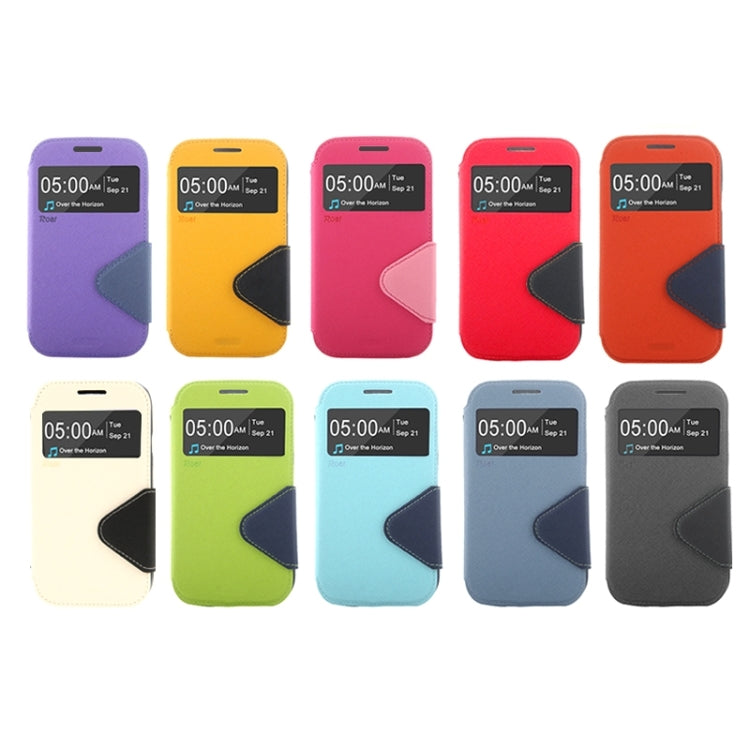 Litchi Texture Horizontal Flip Magnetic Buckle Leather Case with Call Display ID & Card Slots & Holder for Galaxy Grand Neo / i9060