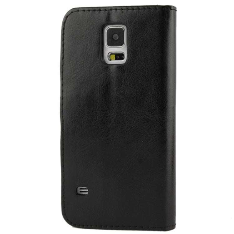 Fine Sheepskin Texture Magnetic Button Horizontal Flip Leather Case with Card Slot & Holder  for Galaxy S5 mini / G800