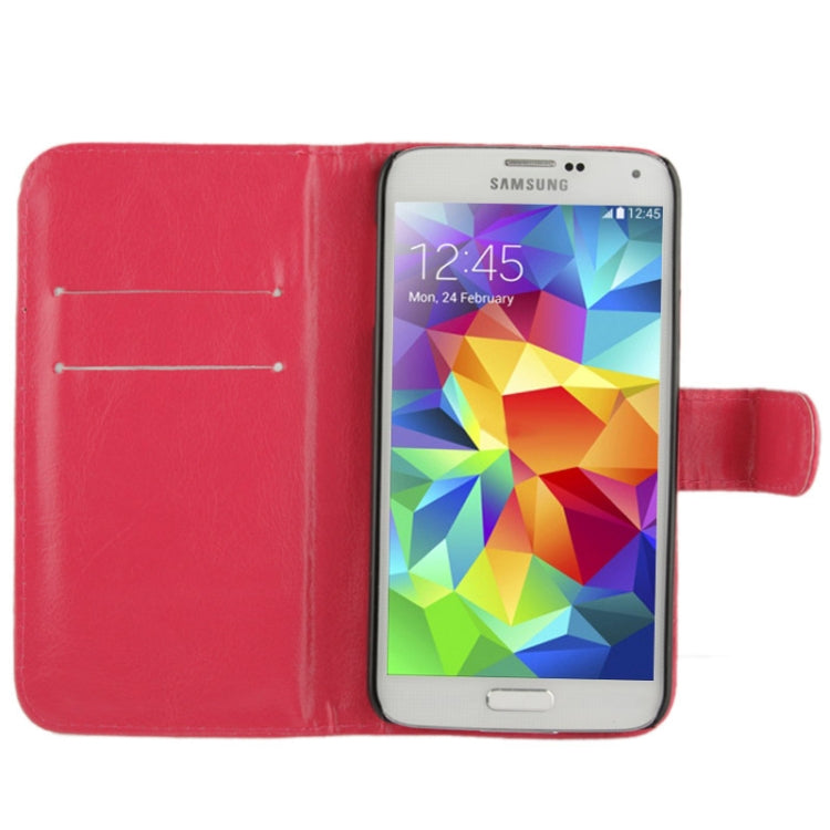 Fine Sheepskin Texture Magnetic Button Horizontal Flip Leather Case with Card Slot & Holder  for Galaxy S5 mini / G800