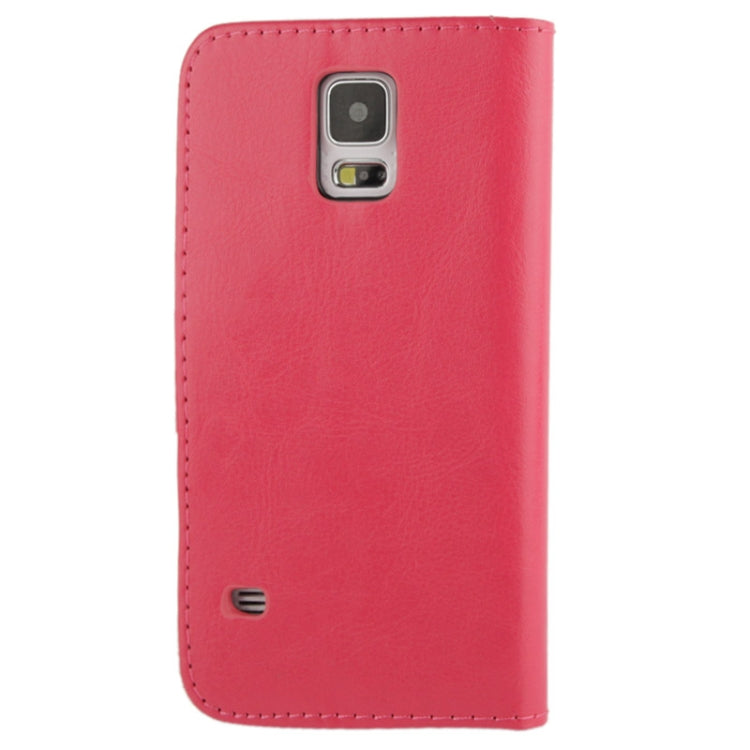 Fine Sheepskin Texture Magnetic Button Horizontal Flip Leather Case with Card Slot & Holder  for Galaxy S5 mini / G800