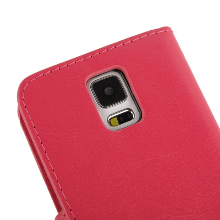 Fine Sheepskin Texture Magnetic Button Horizontal Flip Leather Case with Card Slot & Holder  for Galaxy S5 mini / G800