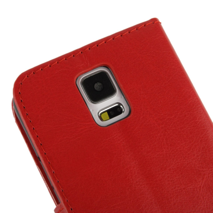 Fine Sheepskin Texture Magnetic Button Horizontal Flip Leather Case with Card Slot & Holder  for Galaxy S5 mini / G800