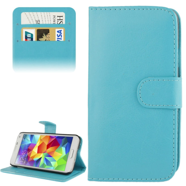 Fine Sheepskin Texture Magnetic Button Horizontal Flip Leather Case with Card Slot & Holder  for Galaxy S5 mini / G800