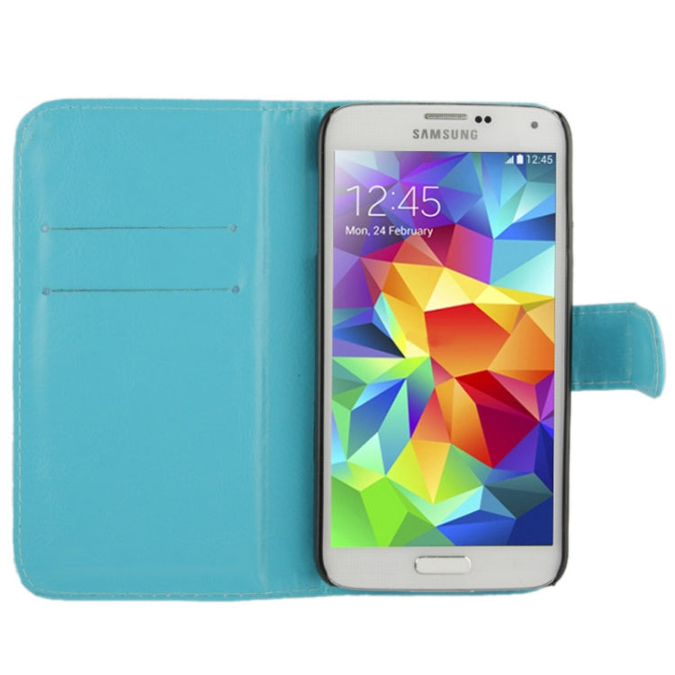 Fine Sheepskin Texture Magnetic Button Horizontal Flip Leather Case with Card Slot & Holder  for Galaxy S5 mini / G800