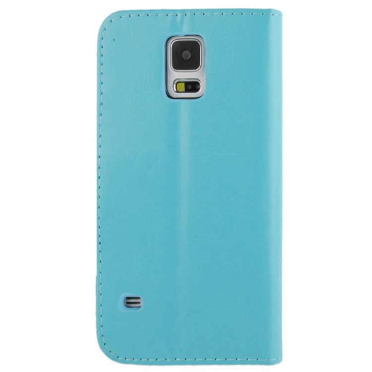 Fine Sheepskin Texture Magnetic Button Horizontal Flip Leather Case with Card Slot & Holder  for Galaxy S5 mini / G800