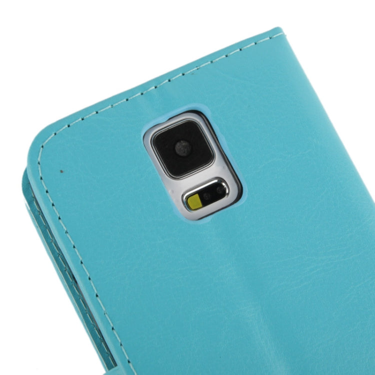 Fine Sheepskin Texture Magnetic Button Horizontal Flip Leather Case with Card Slot & Holder  for Galaxy S5 mini / G800