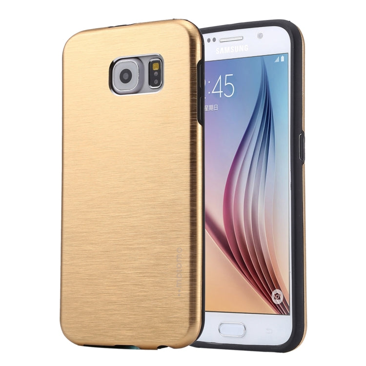 For Galaxy S6 / G920 MOTOMO Brushed Texture Metal + TPU Protective Case
