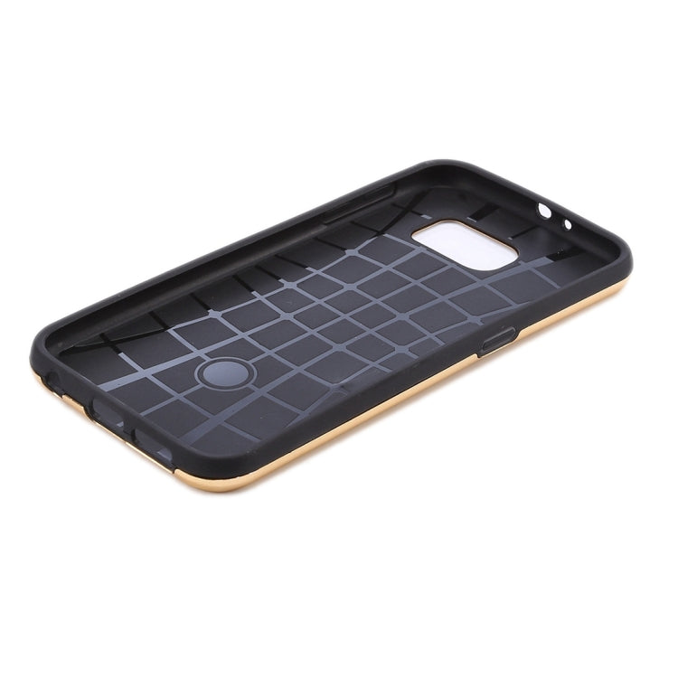 For Galaxy S6 Edge / G925 MOTOMO Brushed Texture Metal + TPU Protective Case