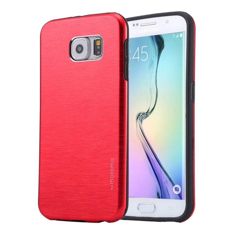 For Galaxy S6 Edge / G925 MOTOMO Brushed Texture Metal + TPU Protective Case