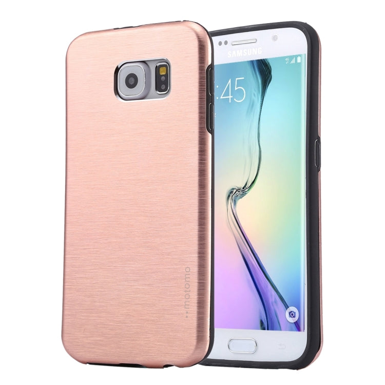 For Galaxy S6 Edge+ / G928 MOTOMO Brushed Texture Metal + TPU Protective Case