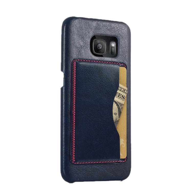 For Galaxy S7 Edge / G935 Leather Case Back Shell Cover with Holder & Card Slot