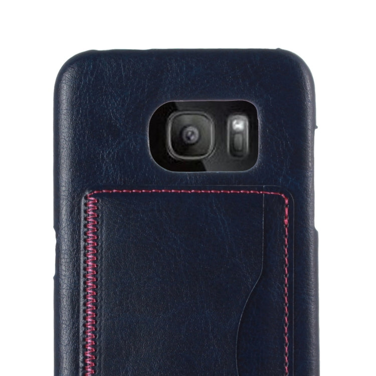 For Galaxy S7 Edge / G935 Leather Case Back Shell Cover with Holder & Card Slot