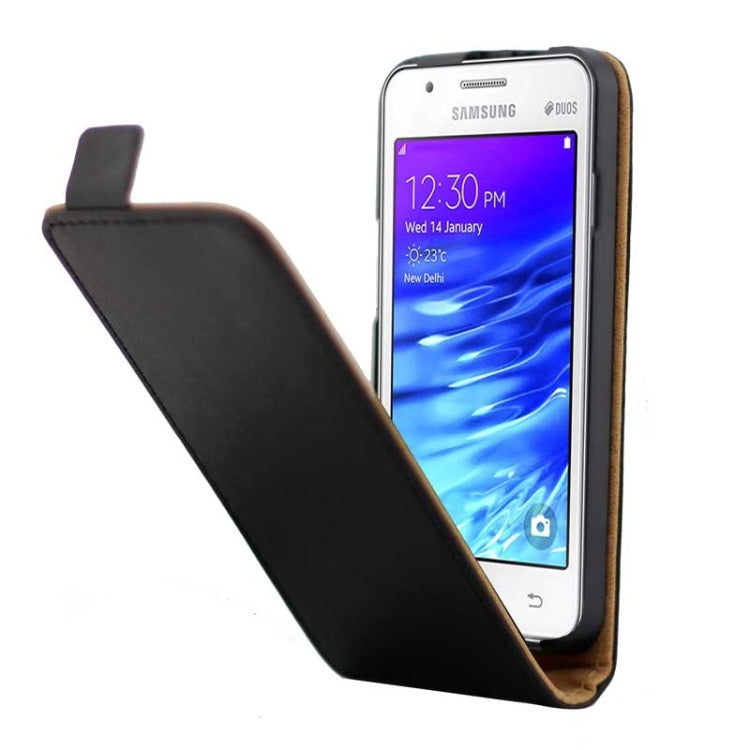 Vertical Flip Magnetic Button Leather Case for Samsung Z1/Z130